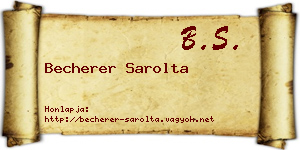 Becherer Sarolta névjegykártya